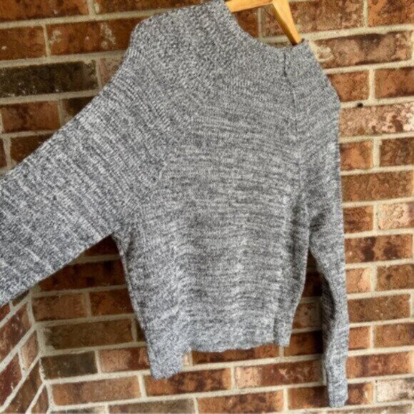 Free People Cotton  Too Good Pullover Sweater Black Heathered  EUC XS - Picture 6 of 12